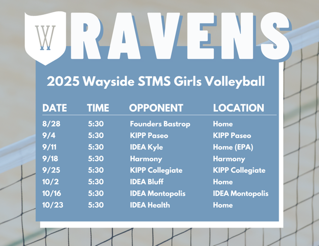STMS Girls Volleyball Schedule 2025